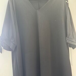 Black dress beautiful pearls on sleeves